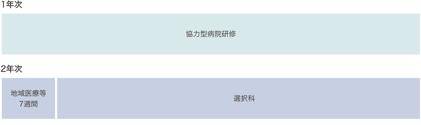 研修プログラムB（1年次に協力型研修病院）のスケジュール